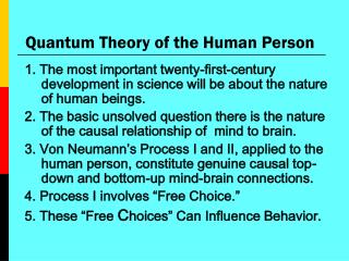 Quantum Theory of the Human Person