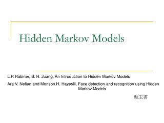 Hidden Markov Models