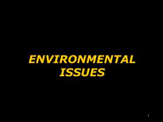 ENVIRONMENTAL ISSUES