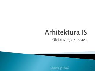 Arhitektura IS