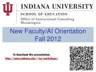 New Faculty/AI Orientation Fall 2012