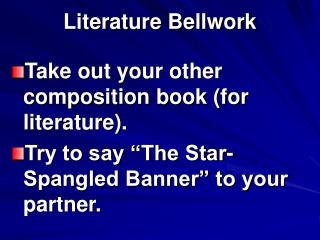 Literature Bellwork