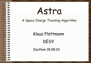 Astra A Space Charge Tracking Algorithm