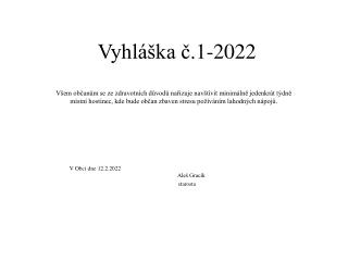 Vyhláška č.1-2022