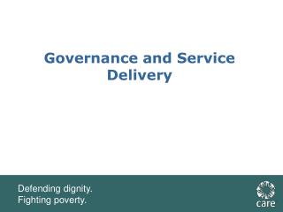 Governance and Service Delivery