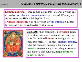 ECONOMÍA DIVINA - TRINIDAD INMANENTE, 1