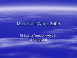 Microsoft Word 2005
