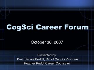 CogSci Career Forum