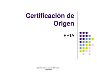 Certificación de Origen