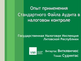 Опыт применения Стандартного Файла Аудита в налоговом контроле