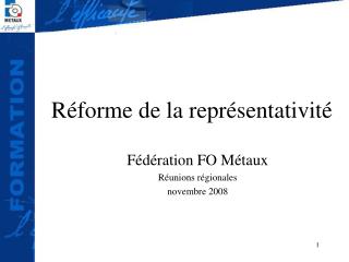 Réforme de la représentativité