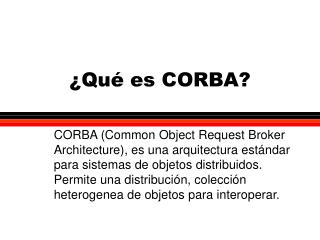 ¿Qué es CORBA?