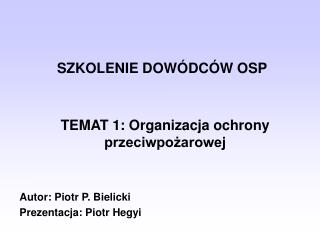 SZKOLENIE DOWÓDCÓW OSP