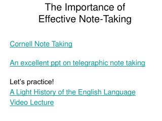The Importance of Effective Note-Taking
