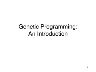 Genetic Programming: An Introduction