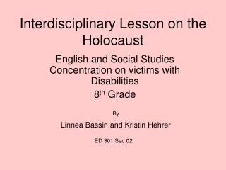 Interdisciplinary Lesson on the Holocaust