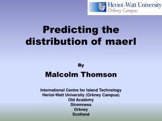 Predicting the distribution of maerl