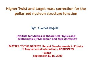 Higher Twist and target mass correction for the pollarized nucleon structure function