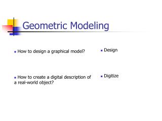 Geometric Modeling