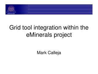 Grid tool integration within the eMinerals project