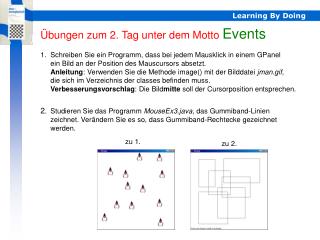 Übungen zum 2. Tag unter dem Motto Events