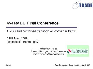 M-TRADE Final Conference