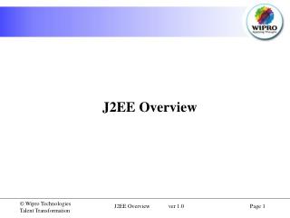 J2EE Overview