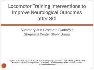 Shepherd Center Systematic Review Group