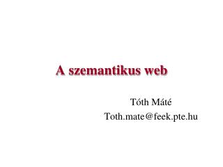 A szemantikus web