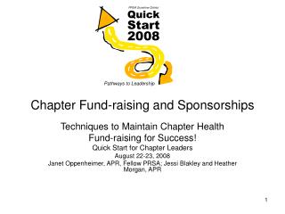 Chapter Fund-raising and Sponsorships