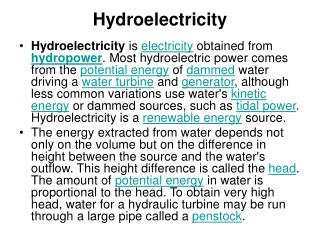 Hydroelectricity