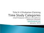 Title IV-E Probation Claiming Time Study Categories
