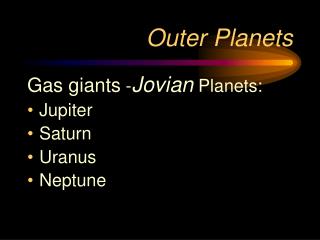 Outer Planets