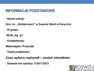 Informacje Podstawowe