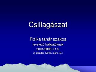 Csillagászat