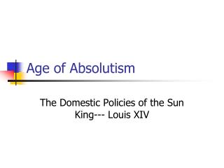 Age of Absolutism