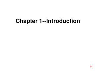 Chapter 1--Introduction