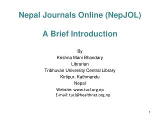 Nepal Journals Online (NepJOL)