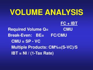 VOLUME ANALYSIS