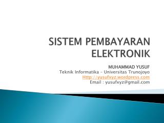 SISTEM PEMBAYARAN ELEKTRONIK