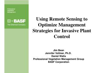 Using Remote Sensing to Optimize Management Strategies for Invasive Plant Control