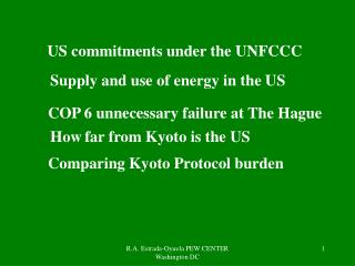 US commitments under the UNFCCC