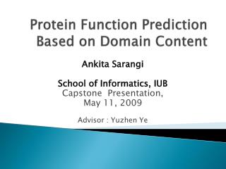 Protein Function Prediction Based on Domain Content