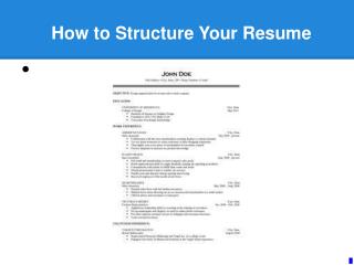 How to Structure Your Resume