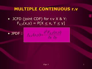 MULTIPLE CONTINUOUS r.v