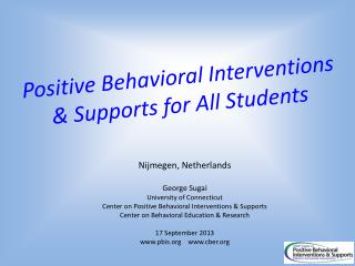 Positive Behavioral Interventions &amp; Supports for All Students