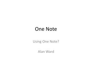 One Note