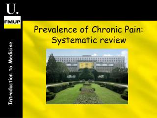 Prevalence of Chronic Pain: Systematic review