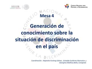 El Programa Nacional para la Igualdad y No Discriminación (PRONAIND) 2014-2018