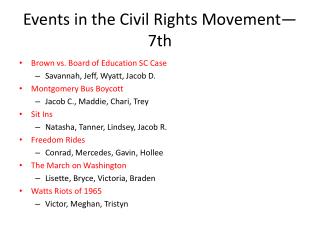 Events in the Civil Rights Movement—7th